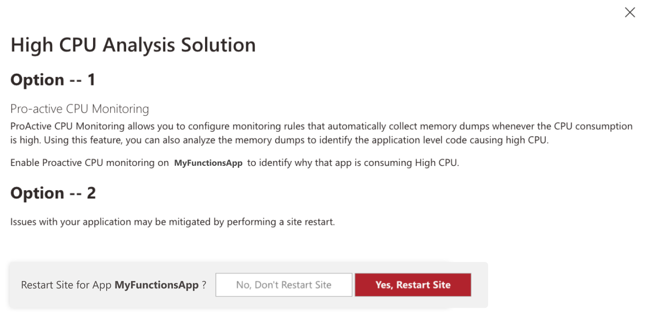 来自高 CPU 分析器的建议解决方案屏幕截图。