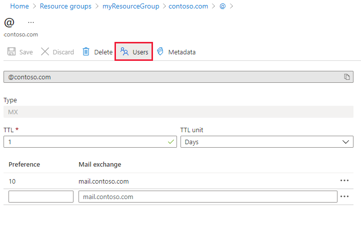 记录集的用户按钮屏幕截图。