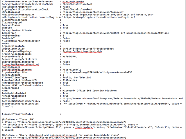Microsoft Entra ID 信任示例备份的屏幕截图