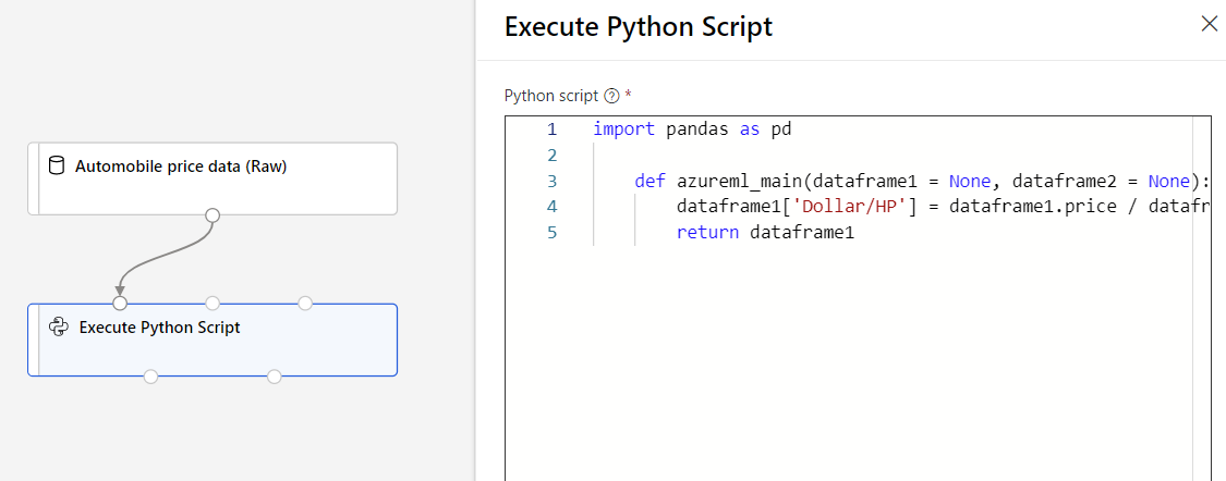 显示执行 Python 管道的屏幕截图。
