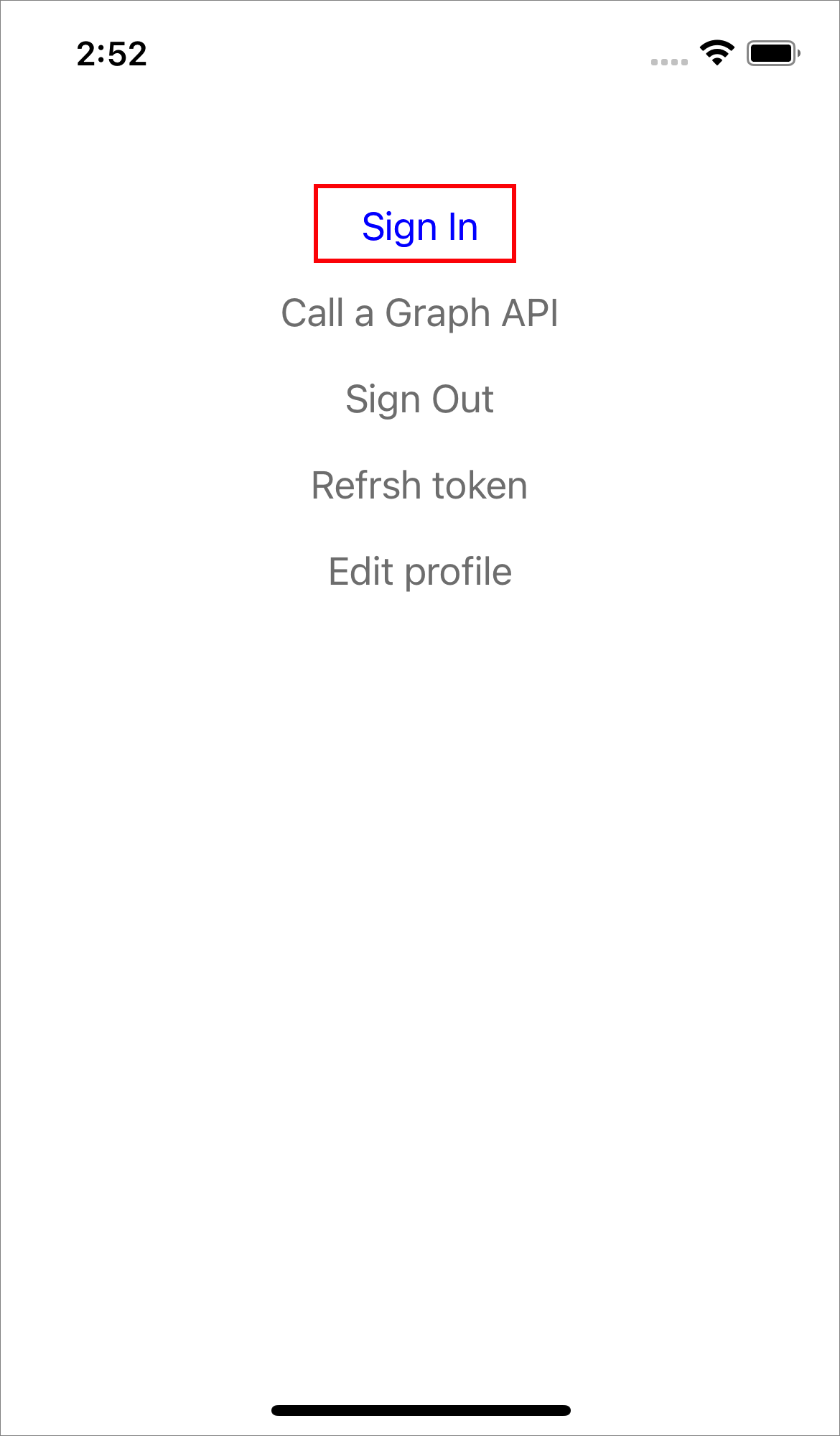 显示如何启动登录流程的屏幕截图。