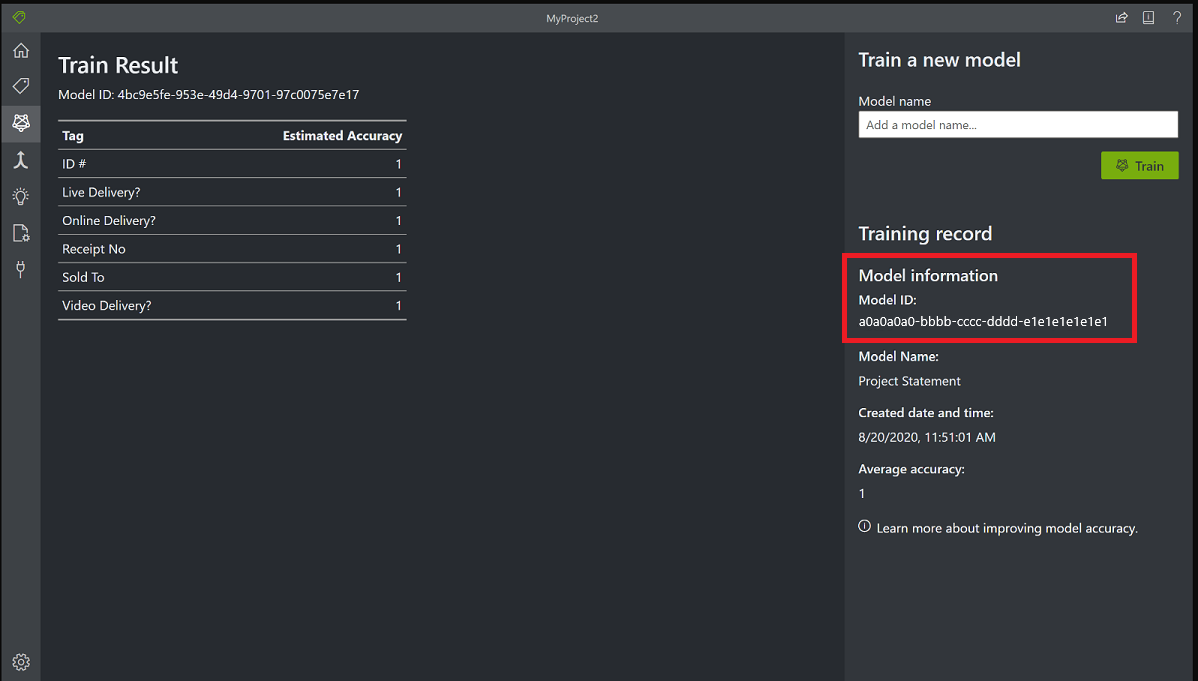训练结果窗口的屏幕截图。