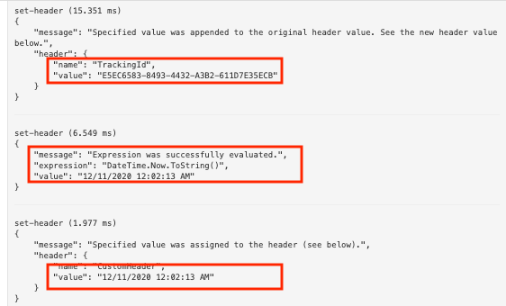 API 检查器跟踪的屏幕截图。