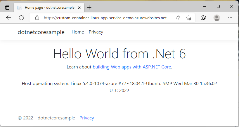 显示已部署应用程序的屏幕截图。