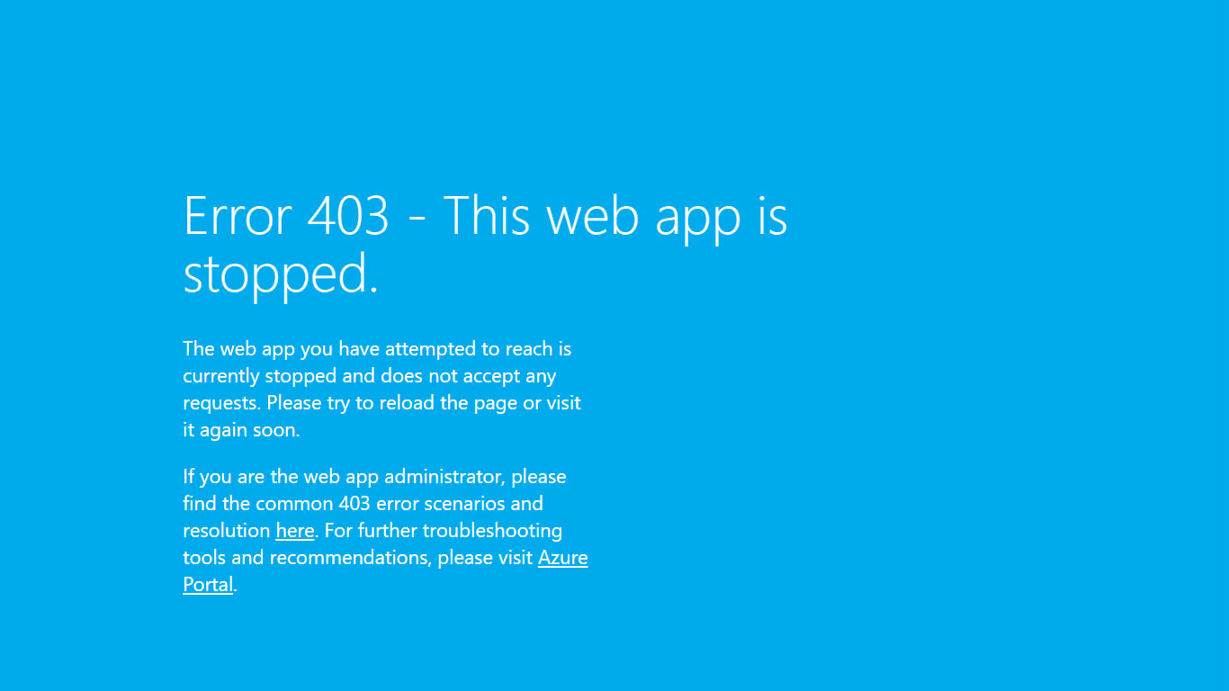 显示 403 错误消息的屏幕截图。