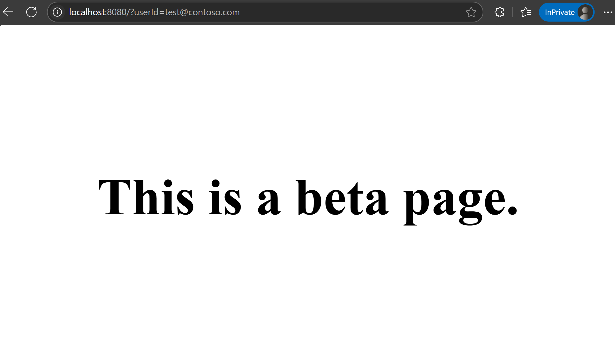 应用的屏幕截图，其中显示了 beta 页面。