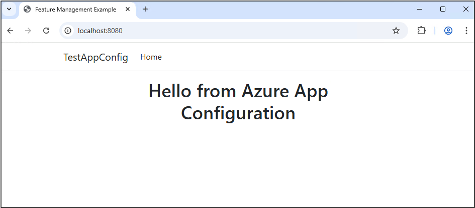 启用功能标志之前 gin Web 应用的屏幕截图。