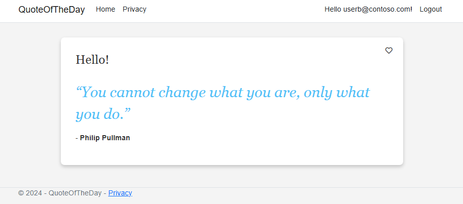 “每日名言”应用的屏幕截图，显示了给用户的消息。