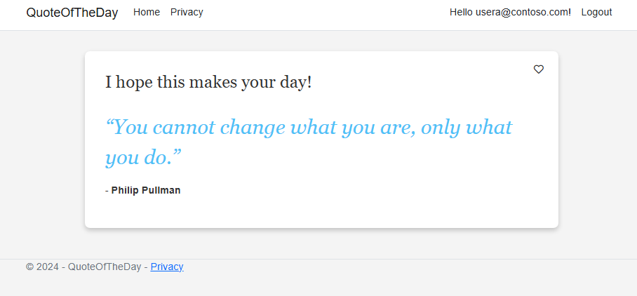 “今日名言”应用的屏幕截图，为用户显示了一条特殊消息。