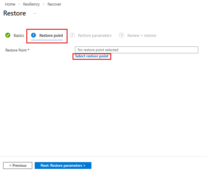 显示查看还原点的过程的屏幕截图。