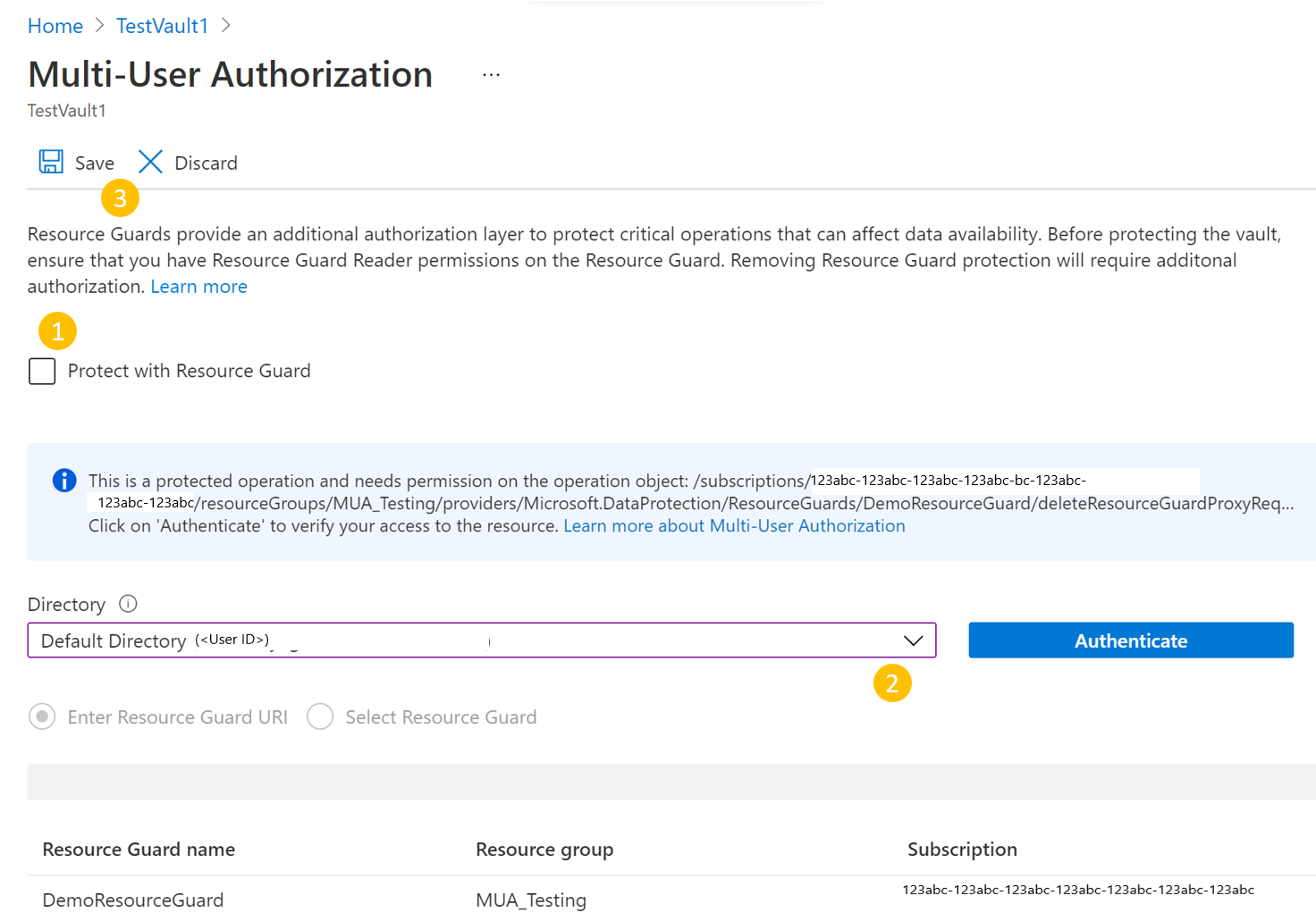 显示禁用多用户身份验证的屏幕截图。