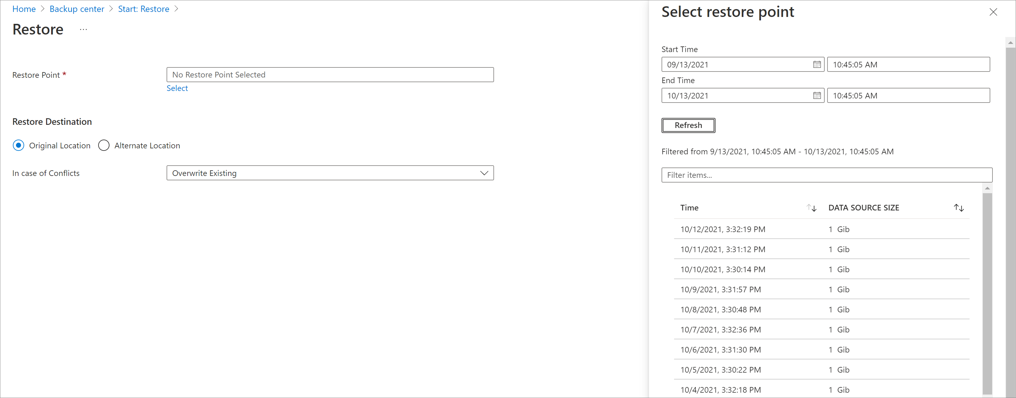 Screenshot 演示如何选择还原点.