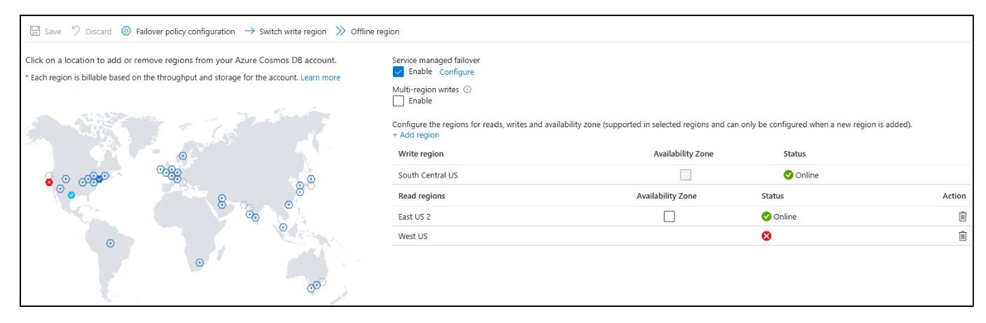 显示已完成脱机区域的屏幕截图。