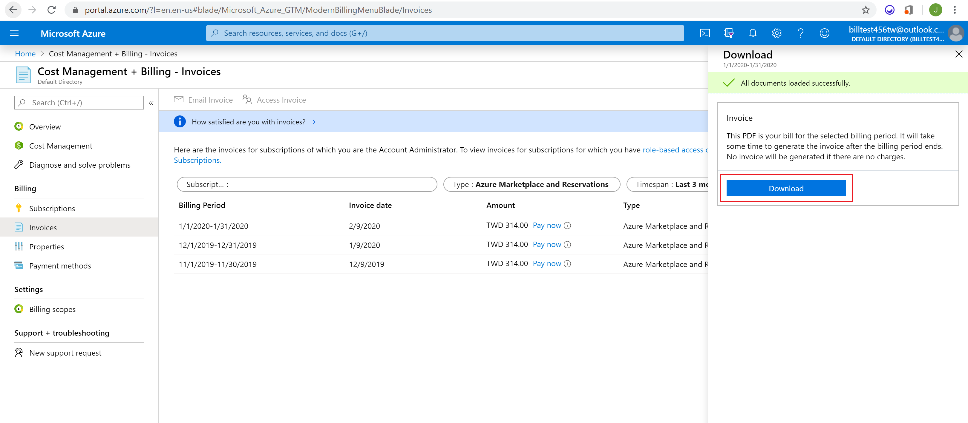 屏幕截图显示了选择“下载”的位置。