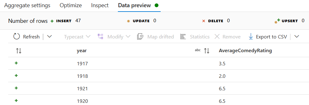 显示聚合预览的屏幕截图。