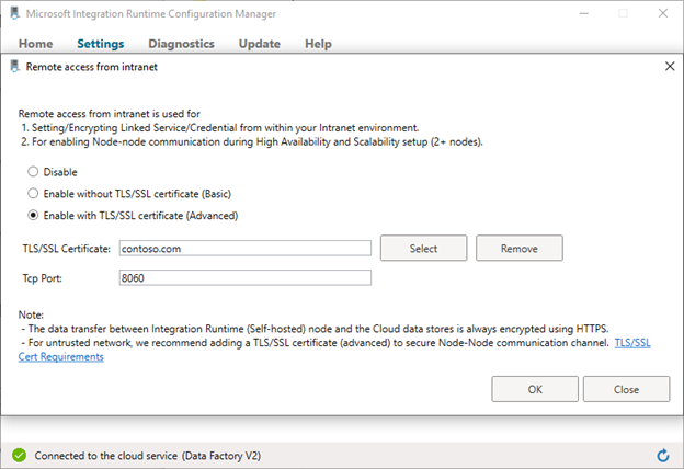 显示选择证书的屏幕截图。