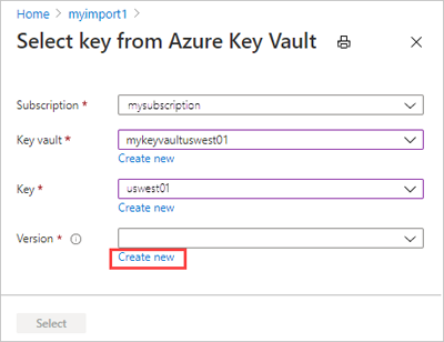 显示“新建”链接位置的屏幕截图。