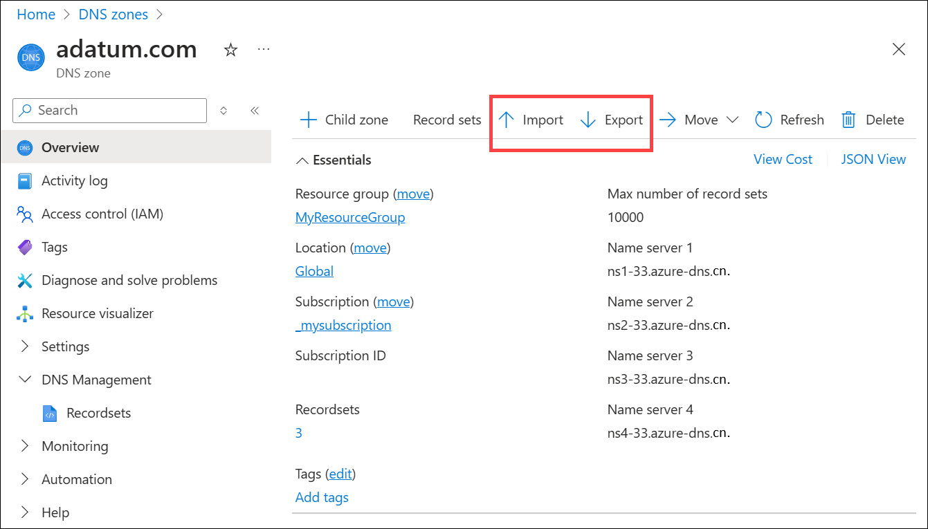 adatum.com 区域概述