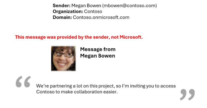 电子邮件中邀请消息的屏幕截图。
