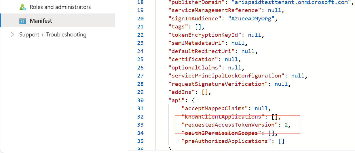更新令牌版本体验的屏幕截图。