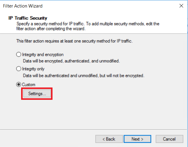 安全方法设置的屏幕截图。