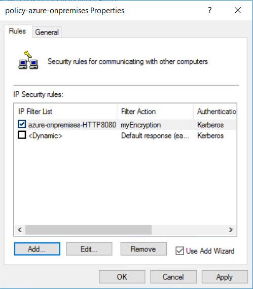 已完成的安全策略的屏幕截图。