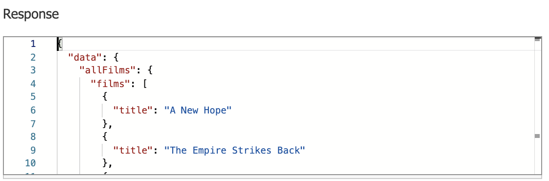 测试查询响应的屏幕截图。