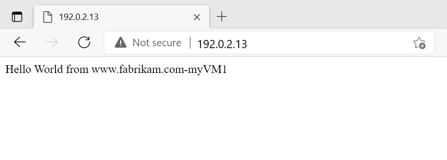 Web 浏览器中 fabrikam 网站的屏幕截图。