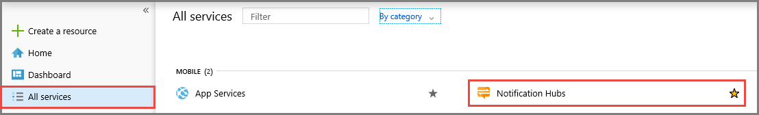Azure portal - 选择通知中心