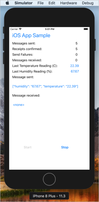 查看示例 IoT 设备应用