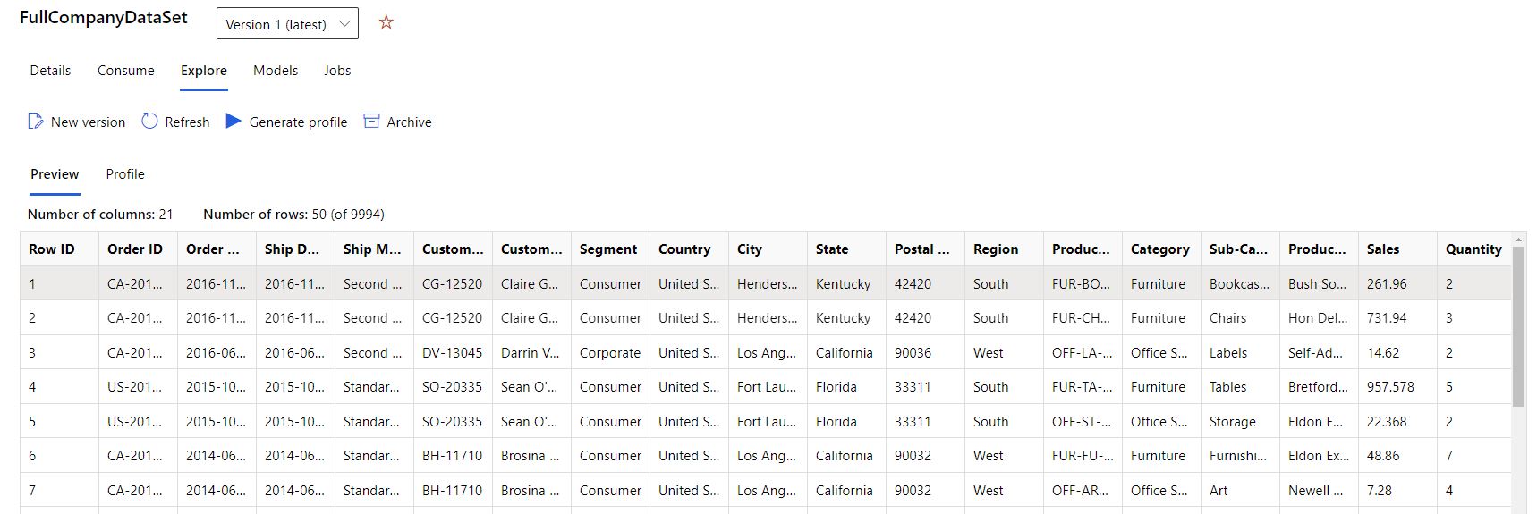 屏幕截图显示了数据集的预览。