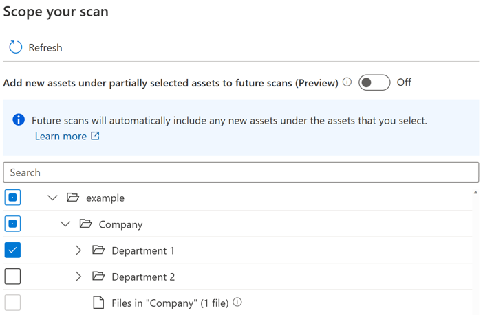 截图显示了切换按钮关闭状态时您扫描页面的范围。