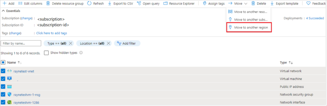移动资源到不同区域的选择
