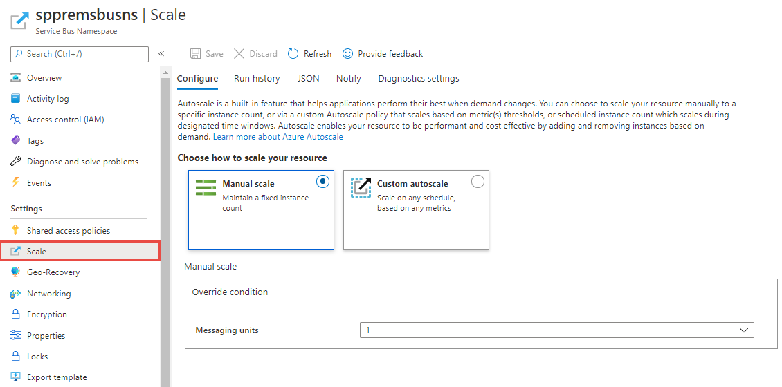 服务总线命名空间 - 缩放页