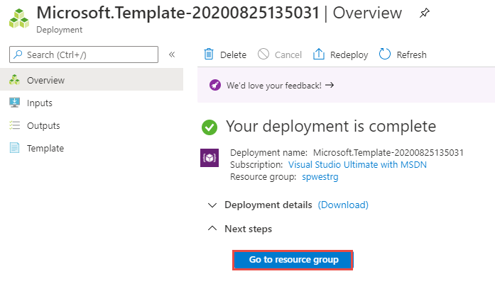 “转到资源组”链接