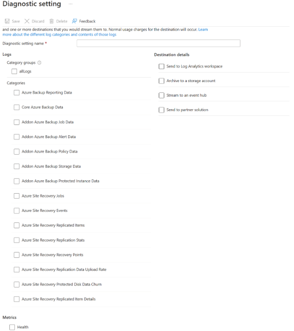 Screenshot 显示 Azure Site Recovery 事件。