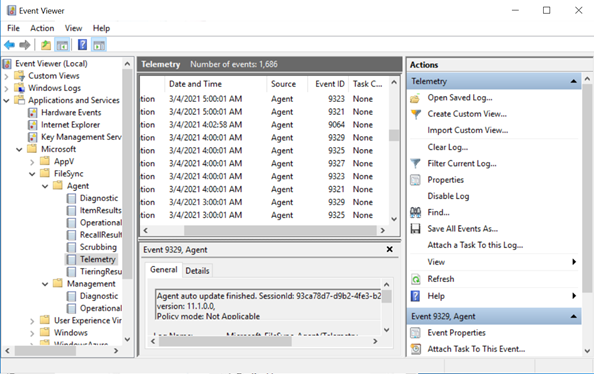 检查最终同步会话是否已完成的屏幕截图。