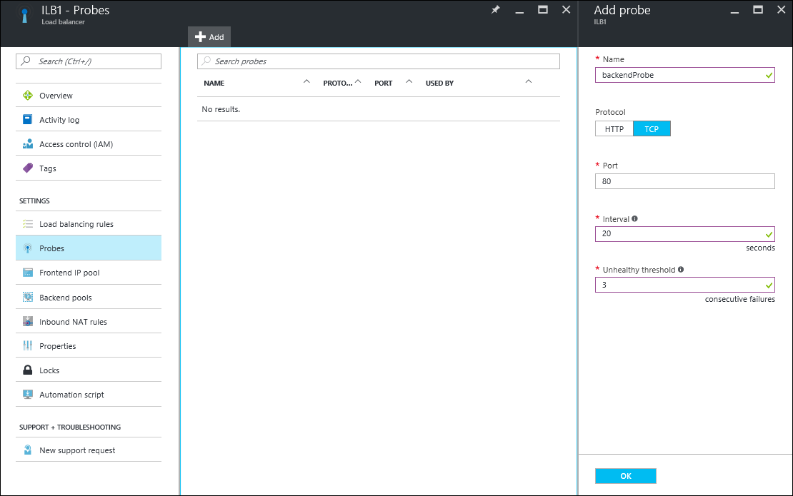 负载均衡器“添加探测”