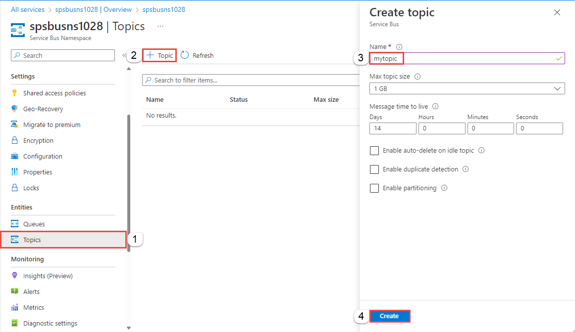 Image showing the Create topic page.