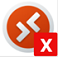 多媒体重定向扩展图标上有带 x 的红色方块，表示客户端无法连接到多媒体重定向。