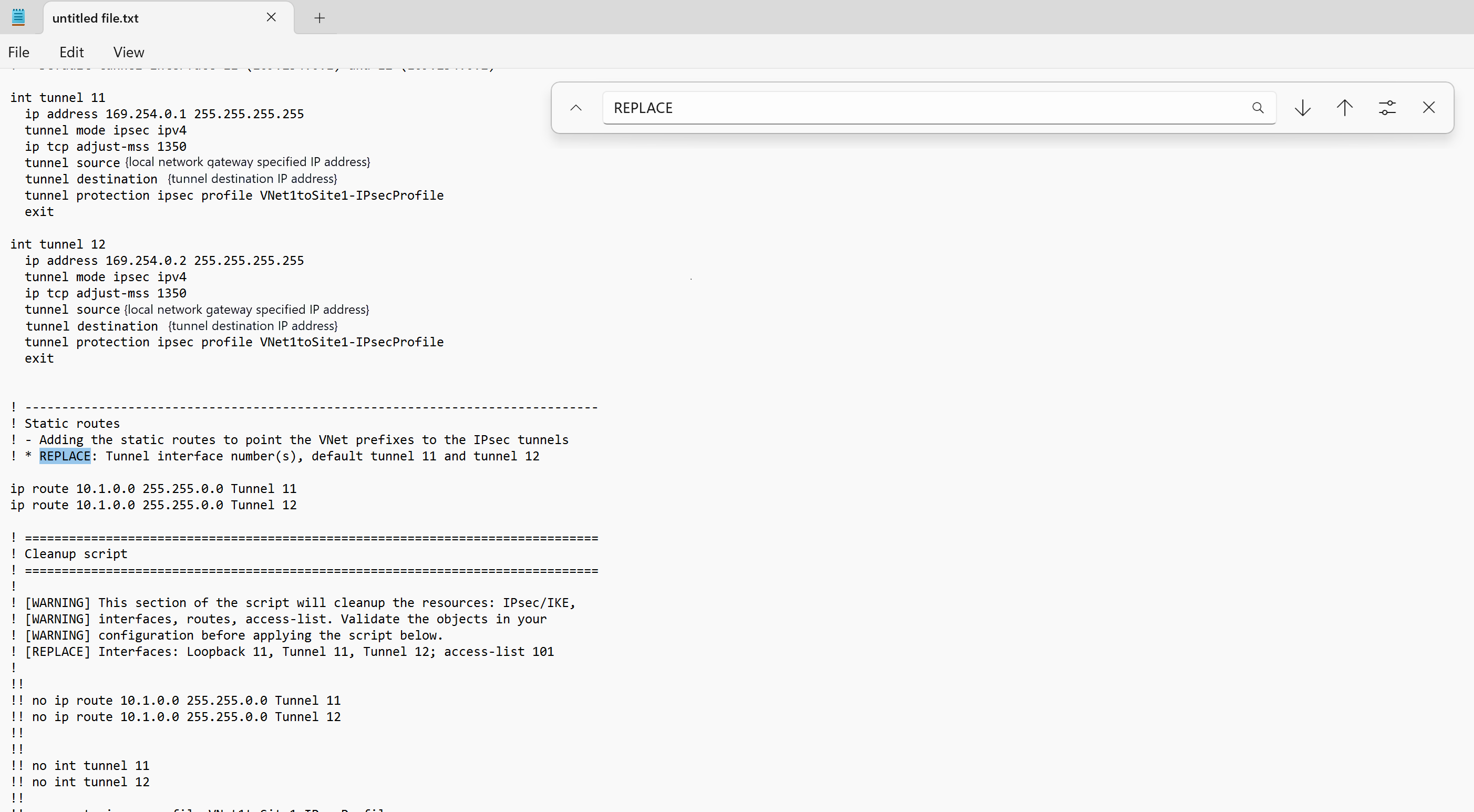 屏幕截图显示了使用文本编辑器打开的配置文件。