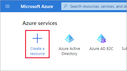 Select the Create a resource button