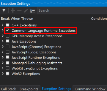 Throw CLR exceptions
