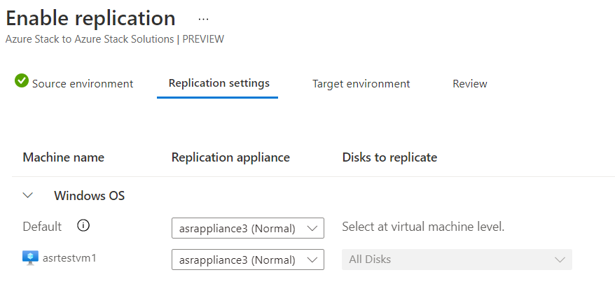 门户复制设置的屏幕截图。