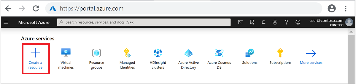 Azure 门户创建资源 HDInsight。