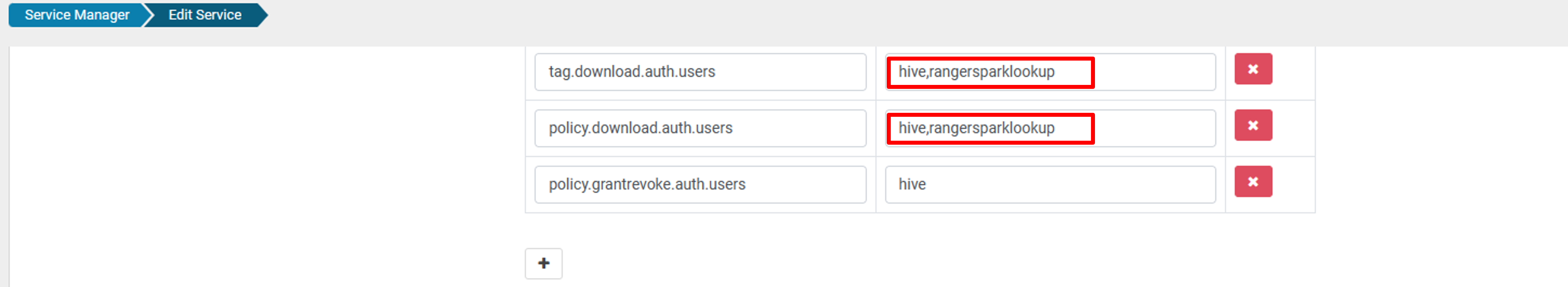 显示如何在 Ranger 服务中添加用户的屏幕截图。