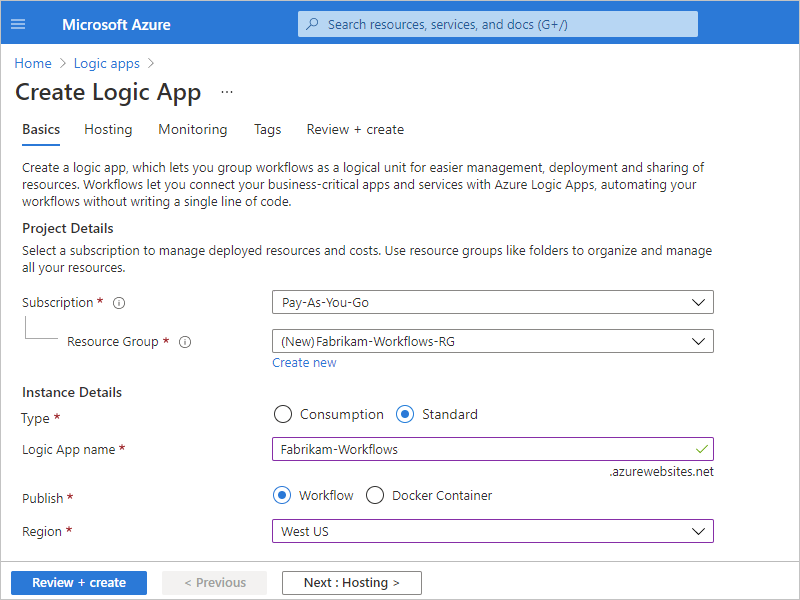 Screenshot that shows the Azure portal and 