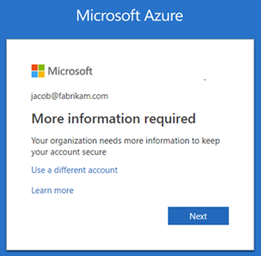 “需要更多信息”消息的屏幕截图。