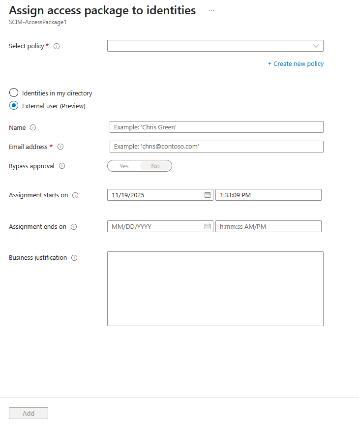 分配 - 将任何用户添加到访问包