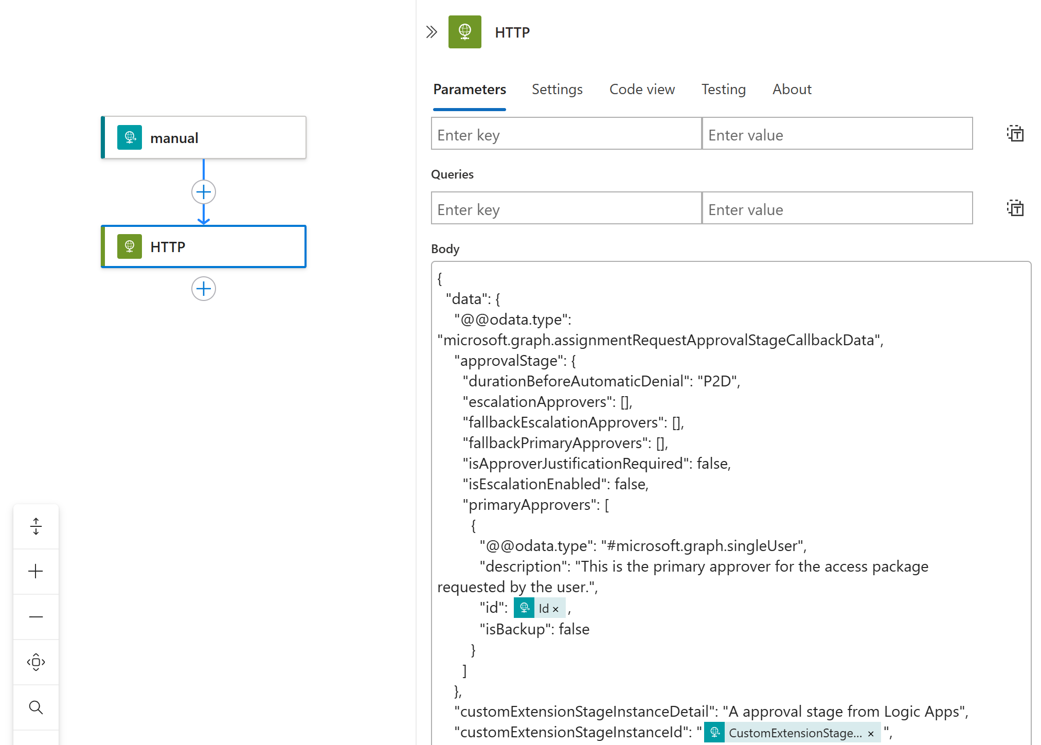 将业务逻辑添加到逻辑应用的屏幕截图。